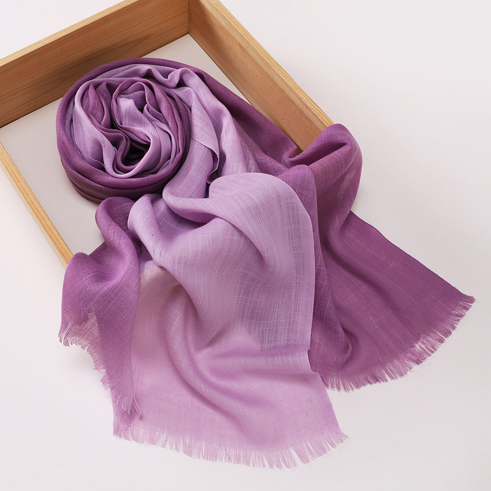 Gorgeous purple color long cotton hijab/orna