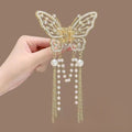 Rhinestone butterfly claw clip
