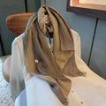 Elegant light brown color short scarf