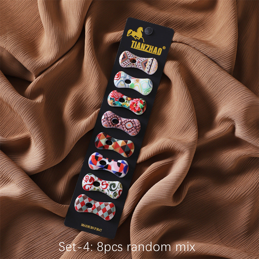 New Cross-border Printing Cover Needle Jewelry Neck Clip Oval Pin Scarf Buckle Fixed Scarf Imported Safety Pin