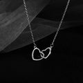 Silver color double heart shaped neckpiece
