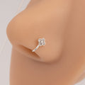 Stunning Silver Color Four Leaf Glover Gold  U-shaped Non Piercing Copper Plated Imported Nose Ring / Nose Pin