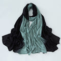 Elegant Green Literary Retro Gradient Rayon Cotton Imported Hijab / Orna