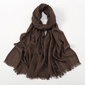 Stylish Coffee Color Soft Long Imported Breathable Bamboo Cotton Hijab / Orna