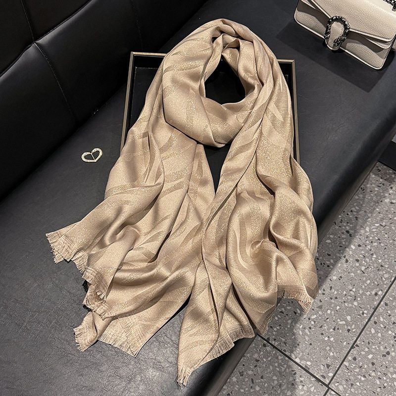 Stunning Champagne Color Imported Shiny Party Hijab / Orna