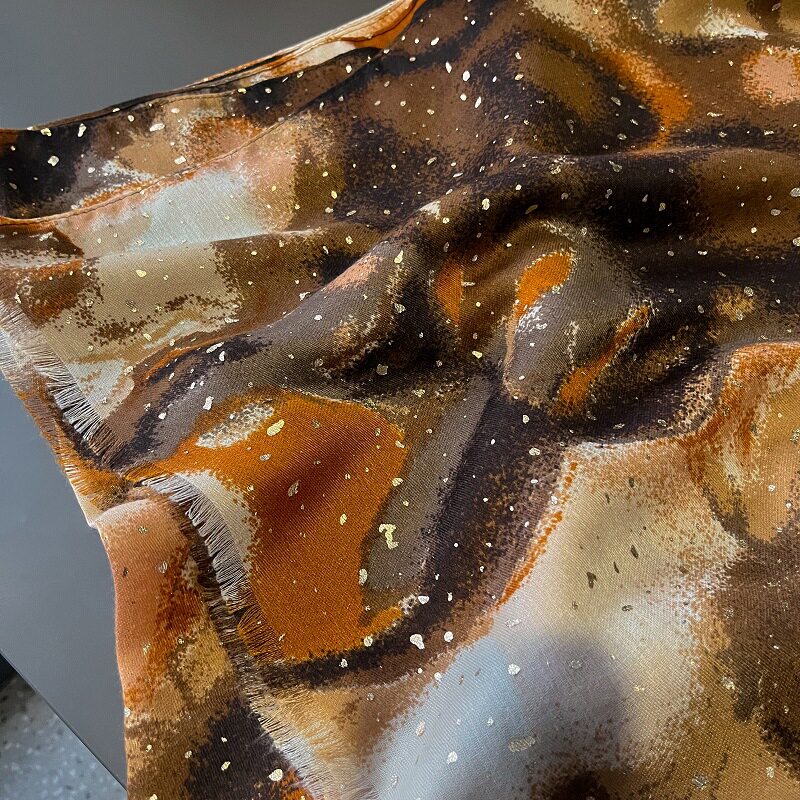 Beautiful Ombre Tie Dye Paint Bronzing Brown Color High Quality Imported Long Soft Glitter Hijab / Orna