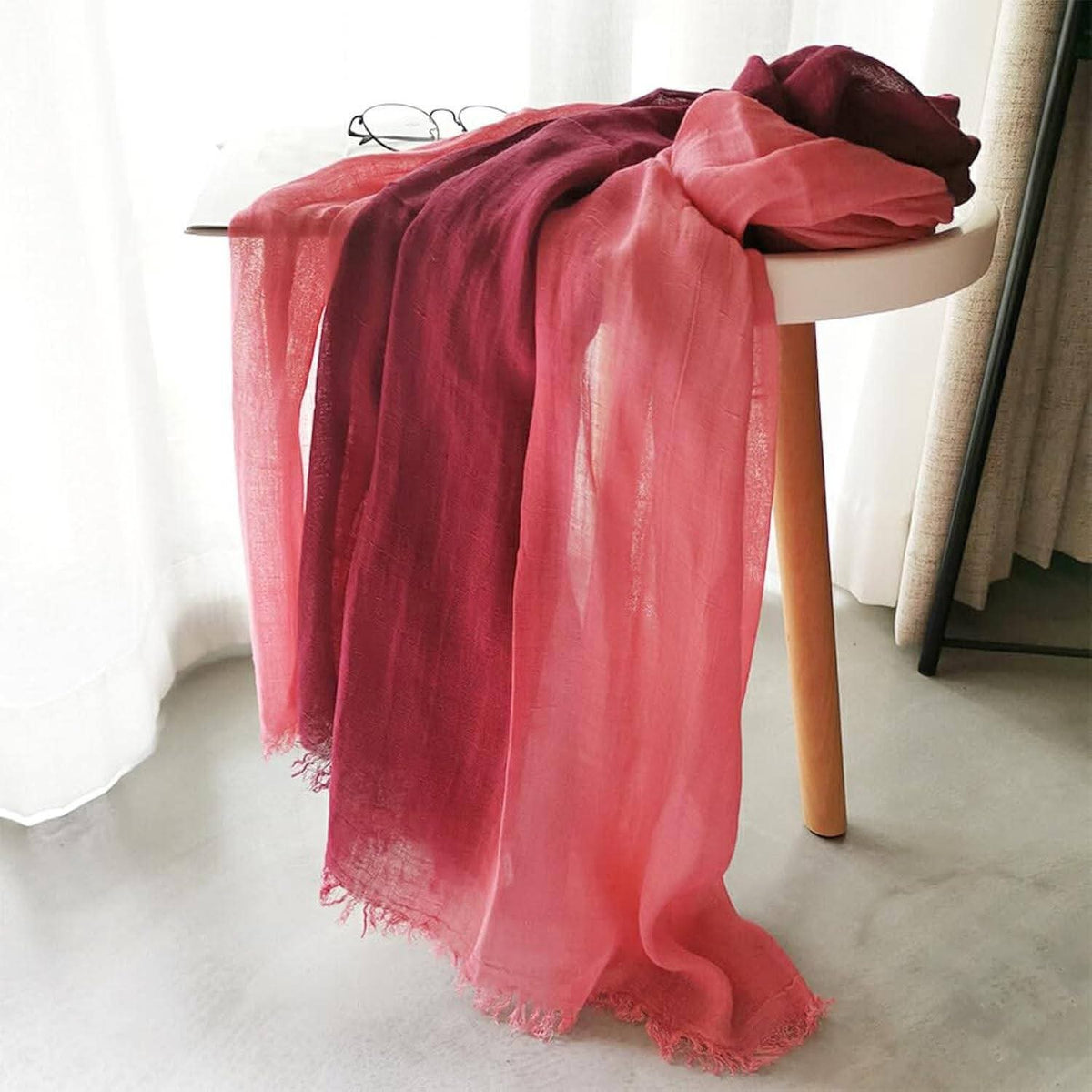 Beautiful pink burgundy color cotton hijab / orna