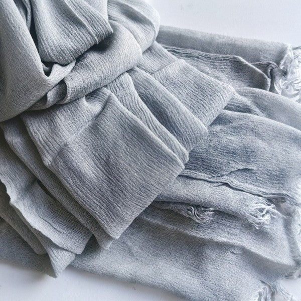 Classy Light Grey Color Super Soft Big Size Imported Rayon Cotton Hijab / Orna