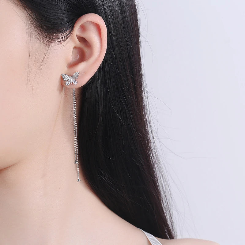 Silver Color Tassel Earrings