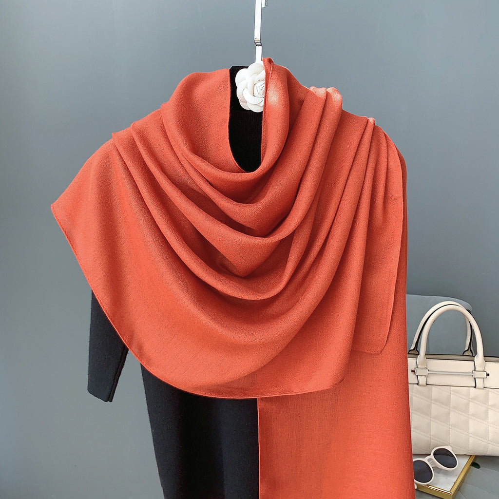 Lovely Orange Red Long Soft Summer Friendly Imported Hijab / Orna