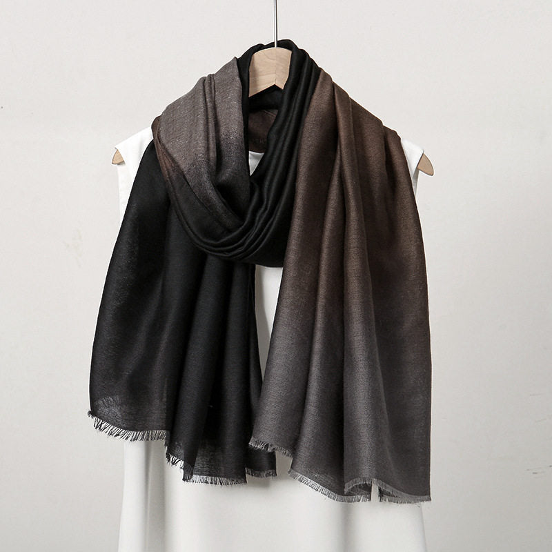 Classy ash color long bali yarn hijab