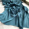 Elegant Lake Blue Color Crinkle Chiffon Long Hijab / Orna
