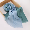 Stunning teal green color bamboo cotton scarf