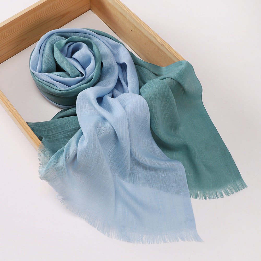 Stunning teal green color bamboo cotton scarf