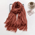 Classy Burnt Orange Imported Super Soft Big Size Summer Friendly Cotton Hijab / Orna