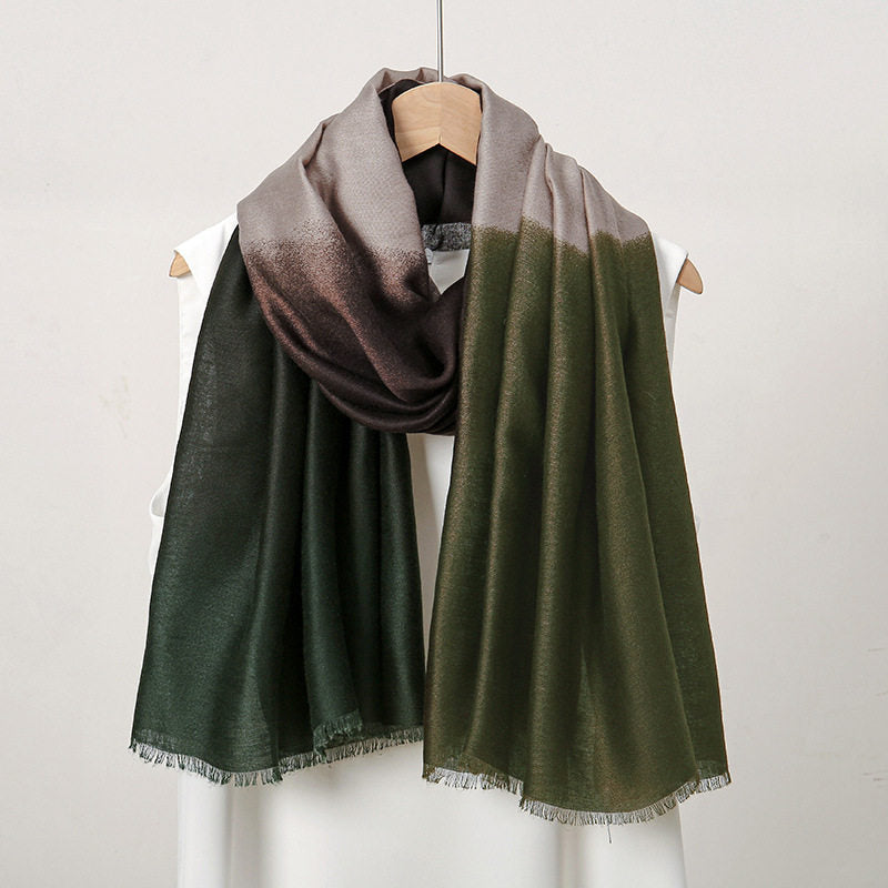 Elegant dark green long hijab
