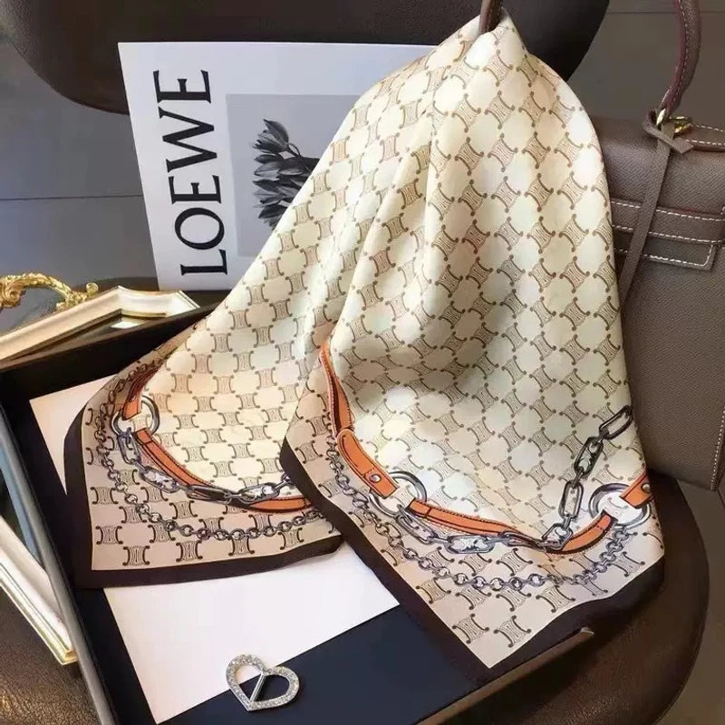 Sophisticated off white color silk scarf