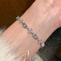 Lovely Blue Light Luxury Niche Exquisite High-End Trendy Zircon Adjustable Imported Bracelet for Women with Elegant Sparkling Crystal Design