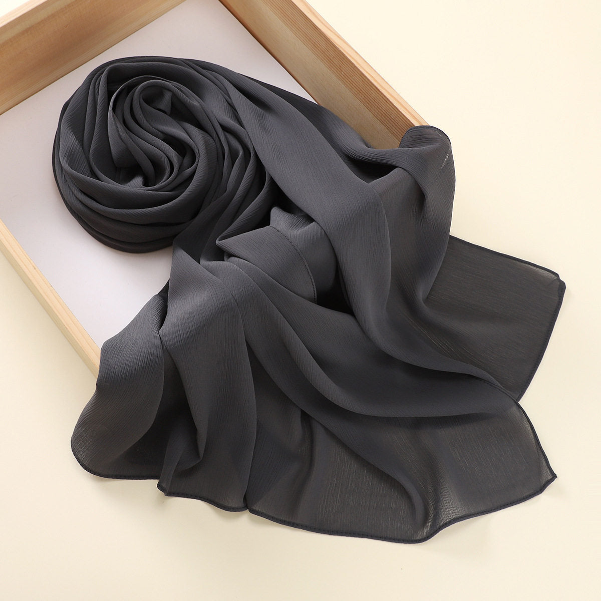 Stylish grey colour imported breathable chiffon hijab