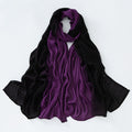 Purple & Black Literary Retro Gradient Rayon Cotton Imported Hijab / Orna