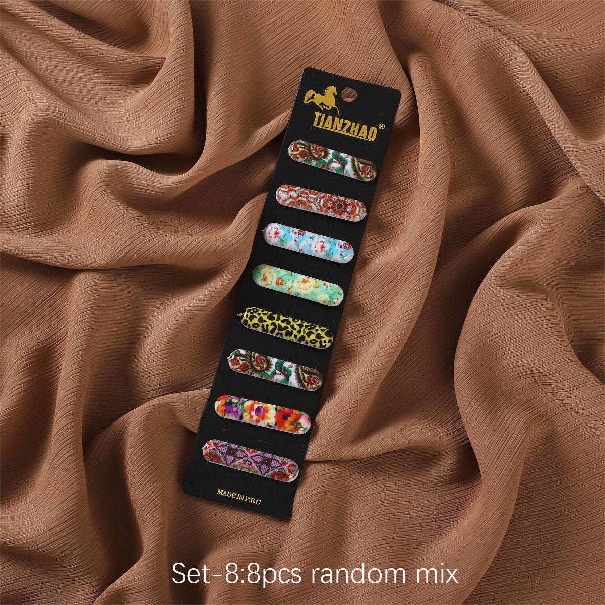 New Cross-border Printing Cover Needle Jewelry Neck Clip Oval Pin Scarf Buckle Fixed Scarf Imported Safety Pin