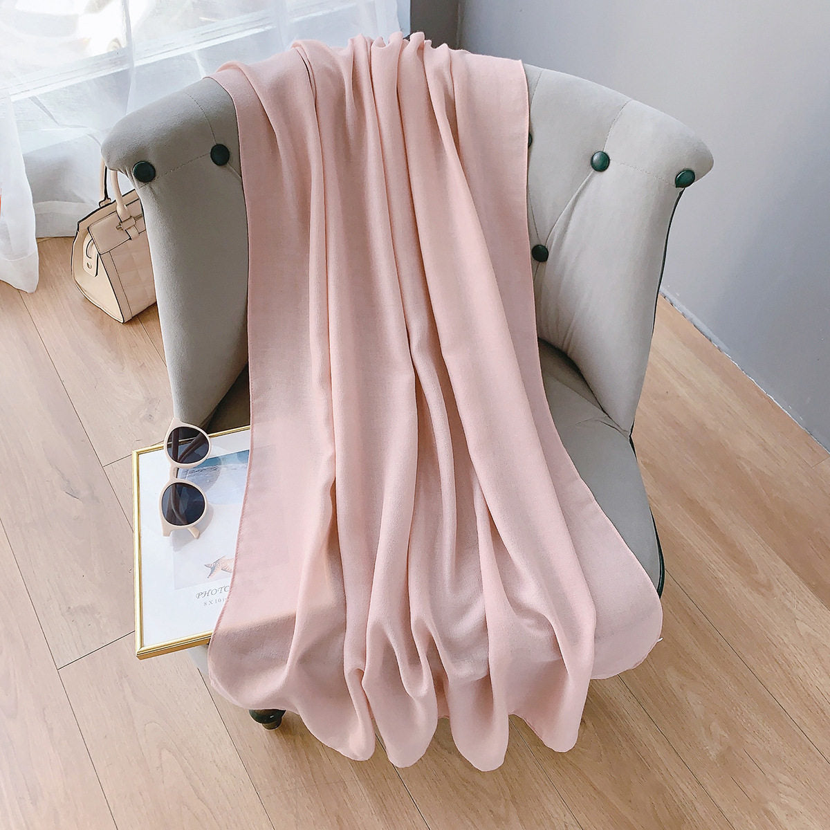 Pretty Pink Color Long Soft Summer Friendly Imported Hijab / Orna