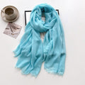 Stylish Sky Blue Imported Super Soft Big Size Summer Friendly Cotton Hijab / Orna