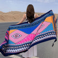 Multicolor Ethnic Style Printed Long Tassel Hijab / Orna