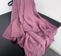 Classy Purple Color Lace Pleated Artistic Imported Premium Soft Cotton Lace Hijab / Orna