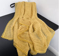 Lovely Mustard Yellow Lace Pleated Artistic Imported Premium Soft Cotton Lace Hijab / Orna