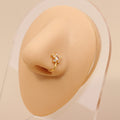 Beautiful Gold Plum Blossom U-shaped Non Piercing Copper Plated Imported Nose Ring / Nose Pin