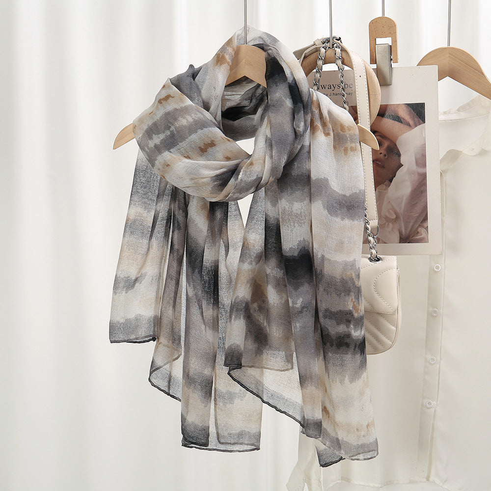 Beautiful Grey Tie Dye Soft Long Summer Friendly Hijab / Orna