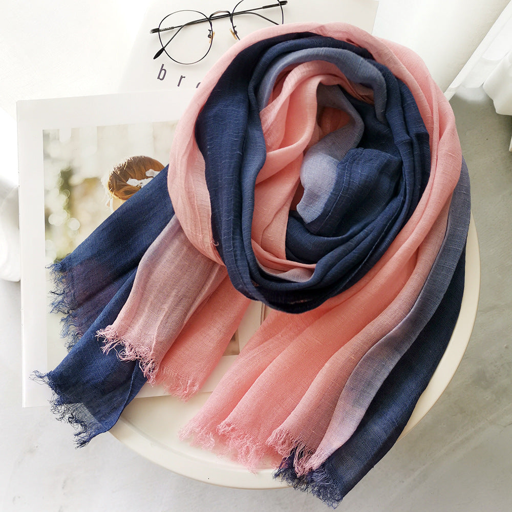 Pretty pink colour cotton hijab