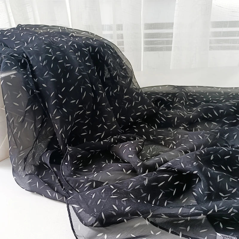 Elegant black color georgette scarf