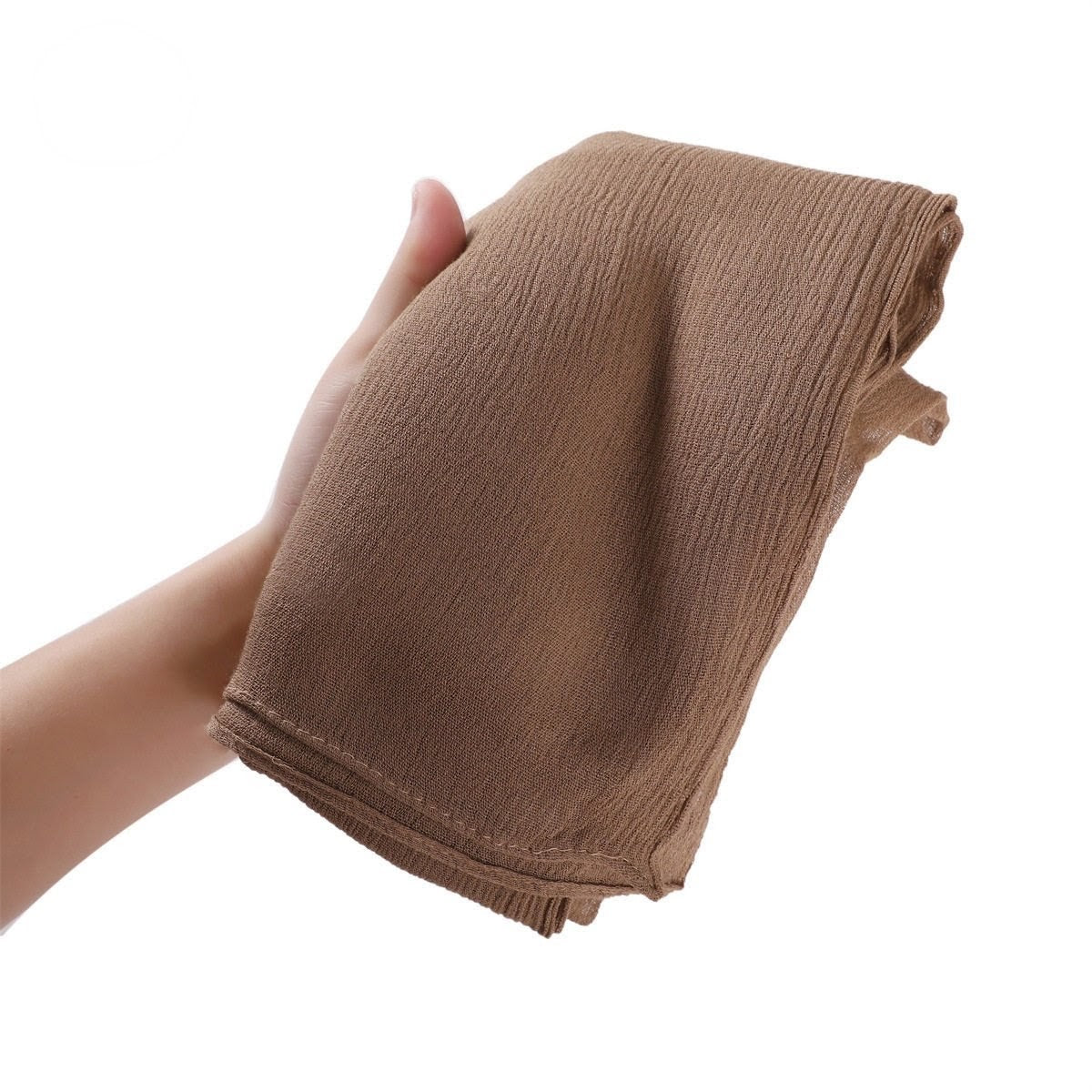 Beautiful Mocha Brown Super Soft Big Size IImported Crepe Rayon Cotton Hijab / Orna