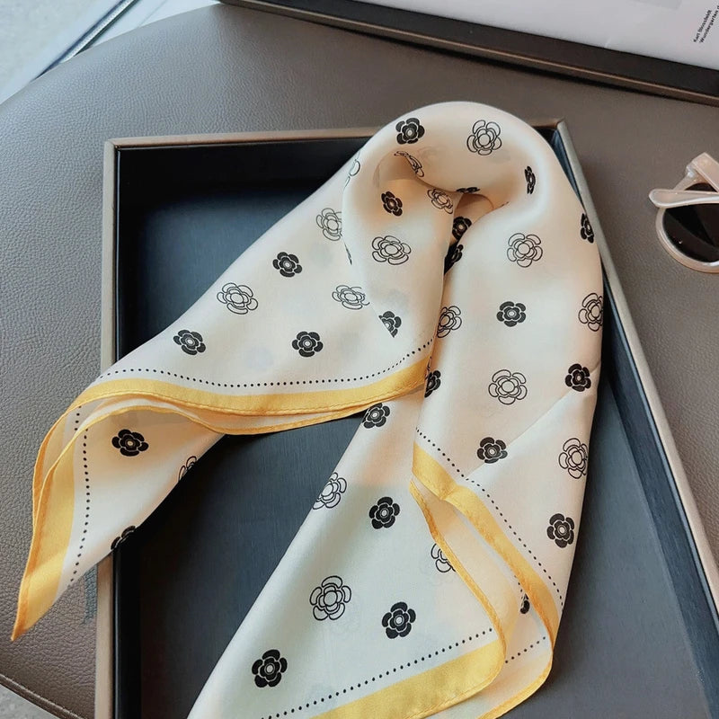 Sophisticated beige color silk scarf