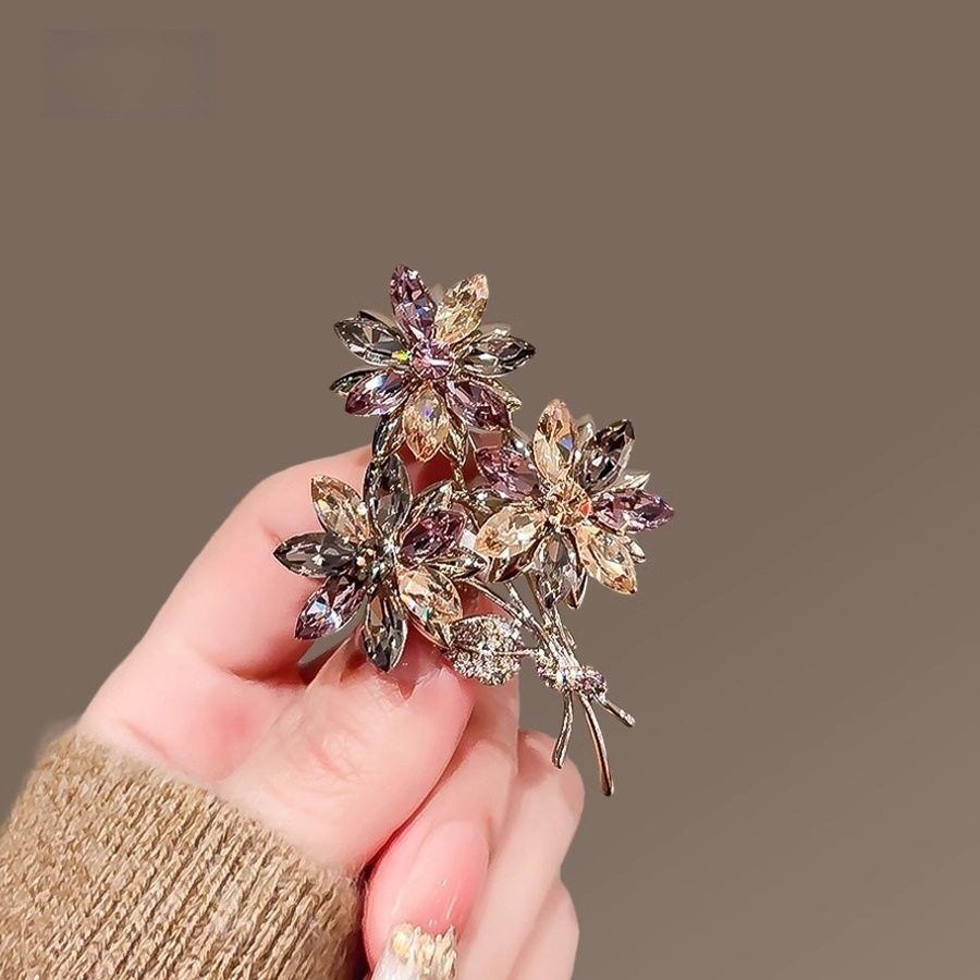 Stylish Crystal Floral Imported Brooch Pin