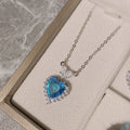 Beautiful blue heart shape pendant neckpiece