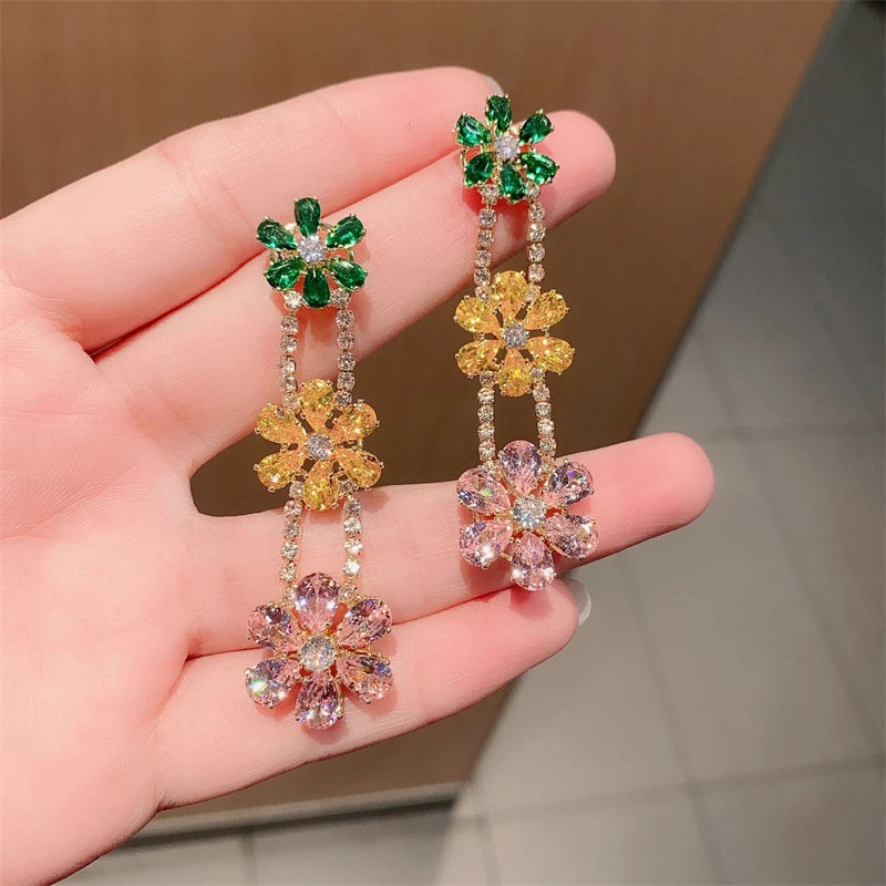 Colorful Rhinestone Crystal Earrings