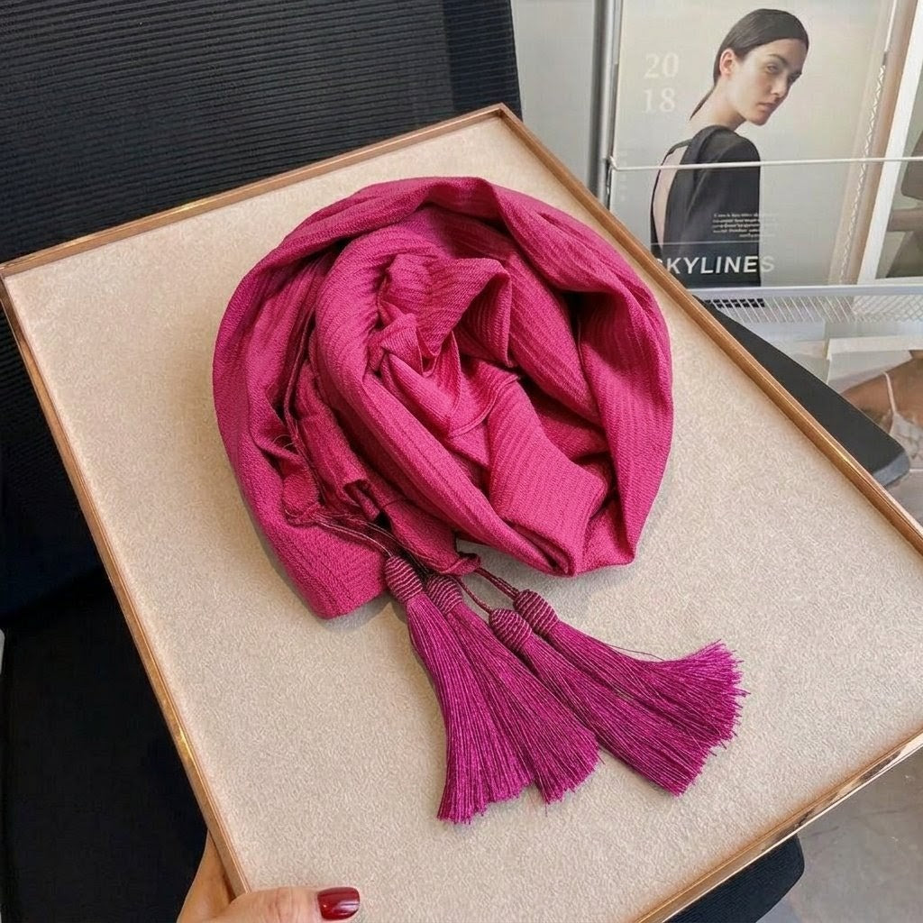 Classy Magenta Color Long Cotton Hijab