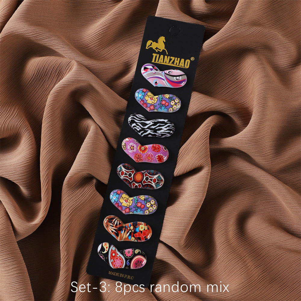 New Cross-border Printing Cover Needle Jewelry Neck Clip Oval Pin Scarf Buckle Fixed Scarf Imported Safety Pin