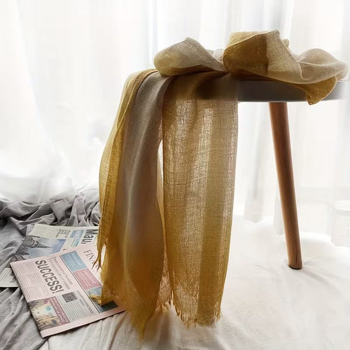 Beautiful Beige Turmeric Lightweight Gradient Color Breathable Imported Tie-Dye Hijab / Orna