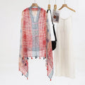 Pretty pink colour soft tassel cape