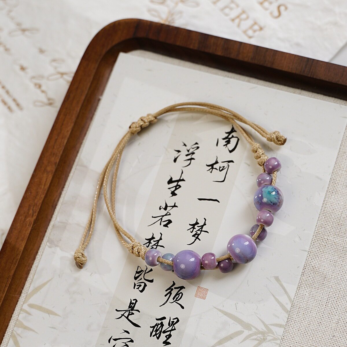 Classy Jingdezhen Ceramic High-End Sense Adjustable Imported Bracelet