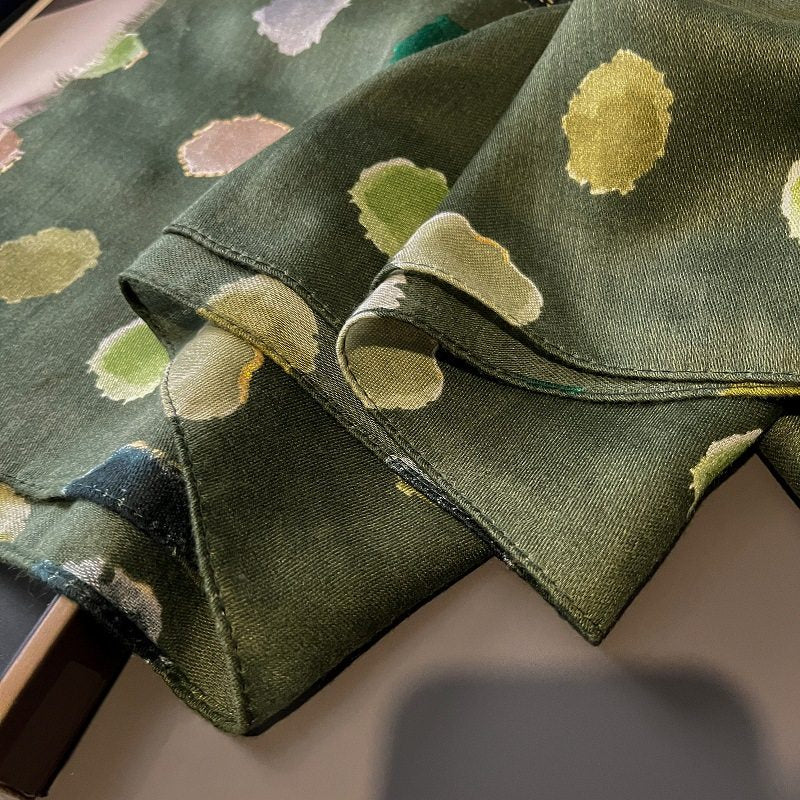 Elegant green colour polka dot soft cotton hijab