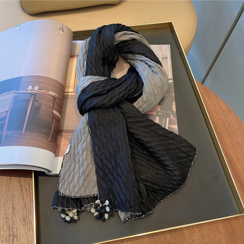 Classy ash & black color scarf