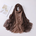 Elegant Coffee Caramel Color Soft Gradient Natural Muslim Women Comfortable Imported Crinkle Cotton Hijab / Orna