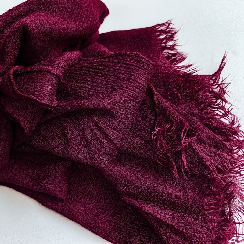 Gorgeous Red Wine Color Long Rayon Cotton Hijab/Orna