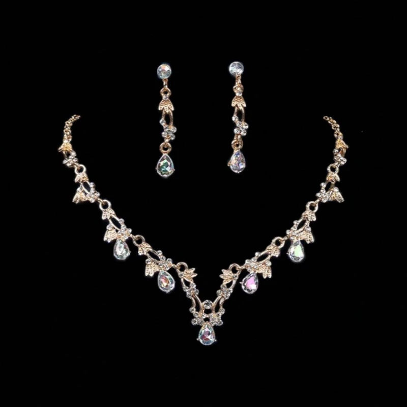 Gold AB necklace earring set