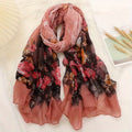 Pretty Pink Floral Printed Soft Lightweight Long Hijab / Orna
